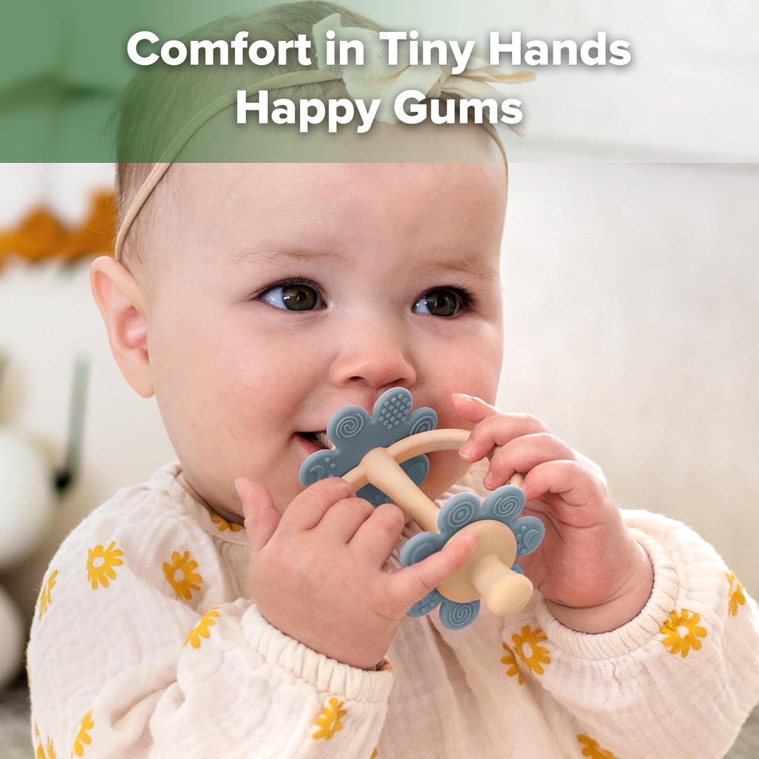 image:imagehaakaa Silicone Baby Teether ToysNippleShaped End for Gum Massage360 Baby Toothbrush Head for SelfBrushing TrainingEasy to Grip Sky Blue