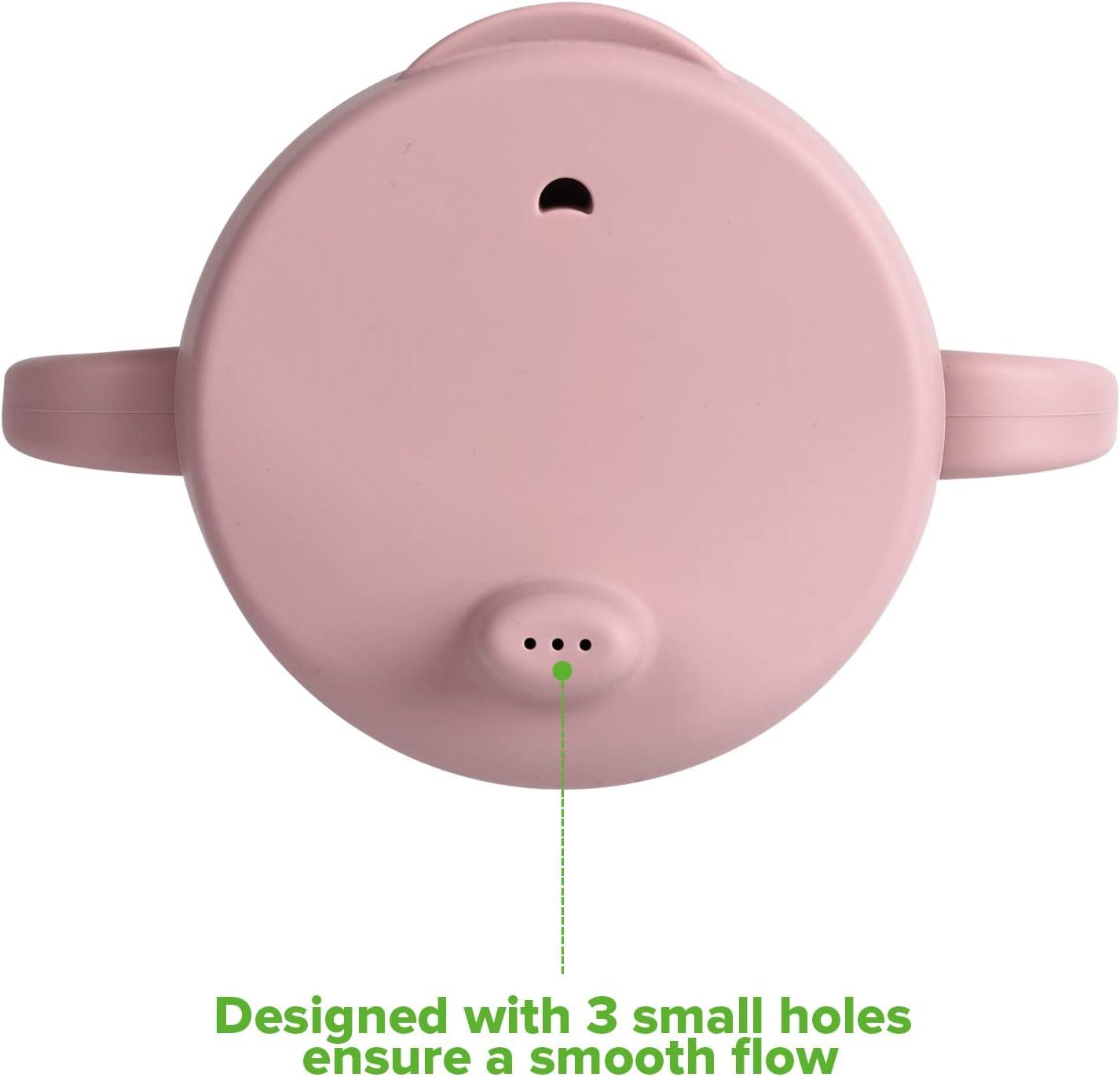 image:imagehaakaa Silicone SipNSnack Cup Dropproof Toddlers Sippy Cup amp Snack Container 2in1 BPA Free Food Grade Silicone Cup for Baby 6 Months 9 Ounce GreyBlush