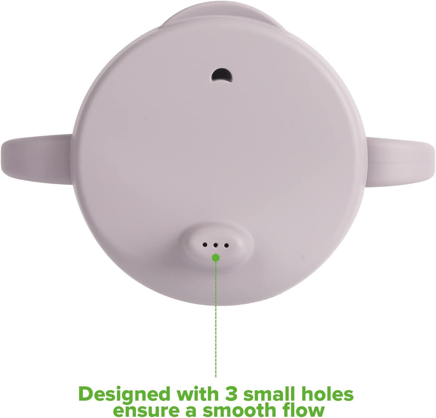 image:imagehaakaa Silicone SipNSnack Cup Dropproof Toddlers Sippy Cup amp Snack Container 2in1 BPA Free Food Grade Silicone Cup for Baby 6 Months 9 Ounce GreySuva Grey