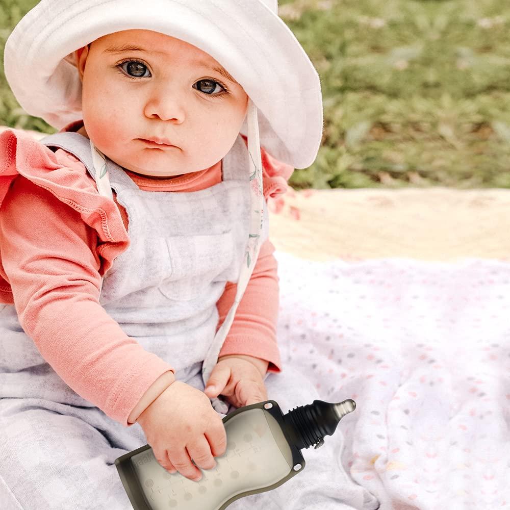 image:imagehaakaa Squeeze amp Feed Attachment Set Variable Flow Baby Bottle Nipple Compatible with Silicone Breastmilk Storage BagYummy PouchSqueezable onThego Feeding Pouch 1pk