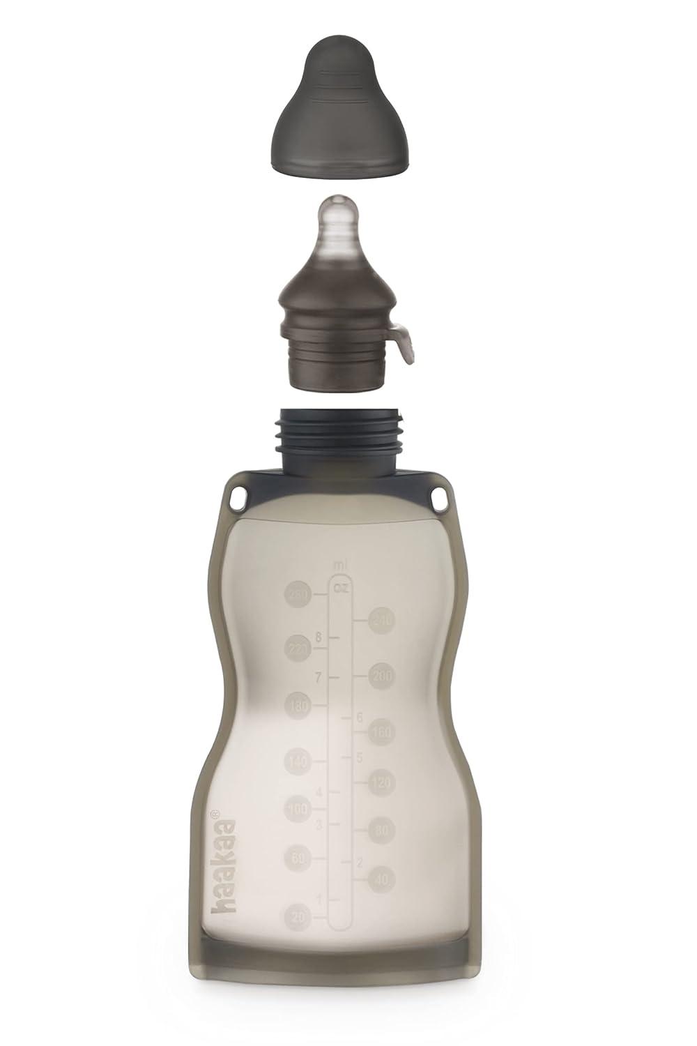 image:imagehaakaa Squeeze amp Feed Attachment Set Variable Flow Baby Bottle Nipple Compatible with Silicone Breastmilk Storage BagYummy PouchSqueezable onThego Feeding Pouch 1pk