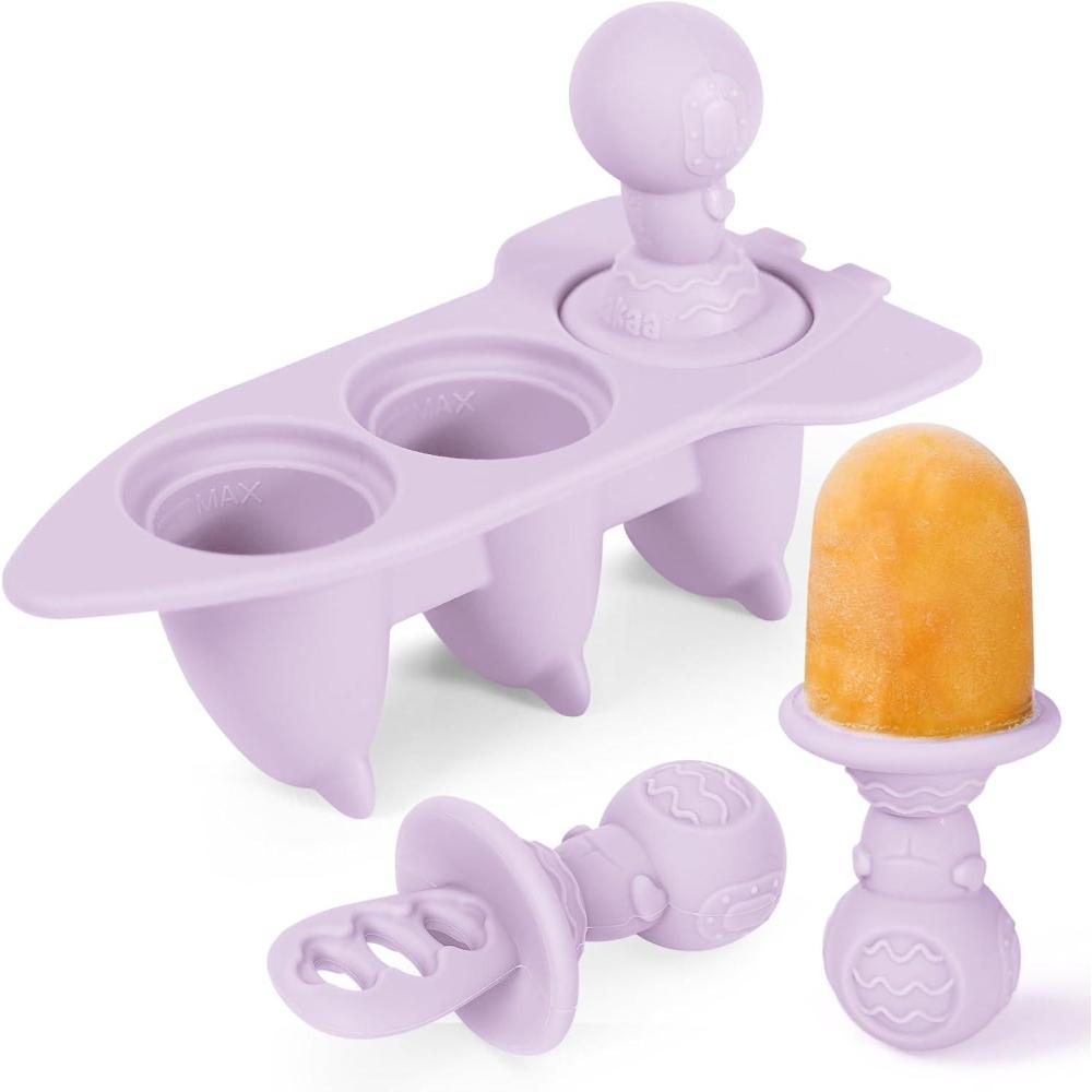 image:imageHaakaa Astronaut Ice Pop Mould Set Mini Silicone Breastmilk Popsicle Molds with Sticks AntiChoking Design Ideal for Baby Teething Relief Frozen Breastmilk Treat Maker for InfantLavender