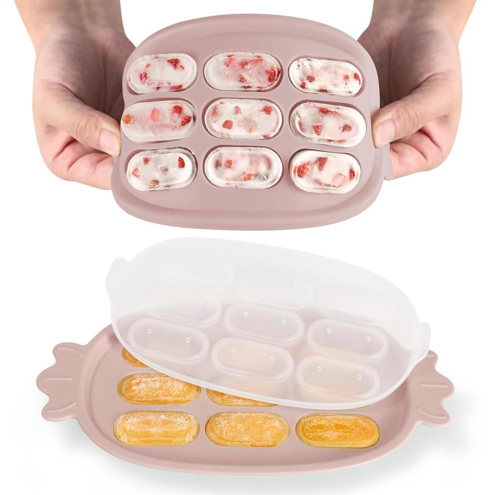 image:imageHaakaa Baby Popsicle Mold  Baby Food Maker amp Breastmilk Teething Freezer Tray  BPA Free SiliconeGreenPink