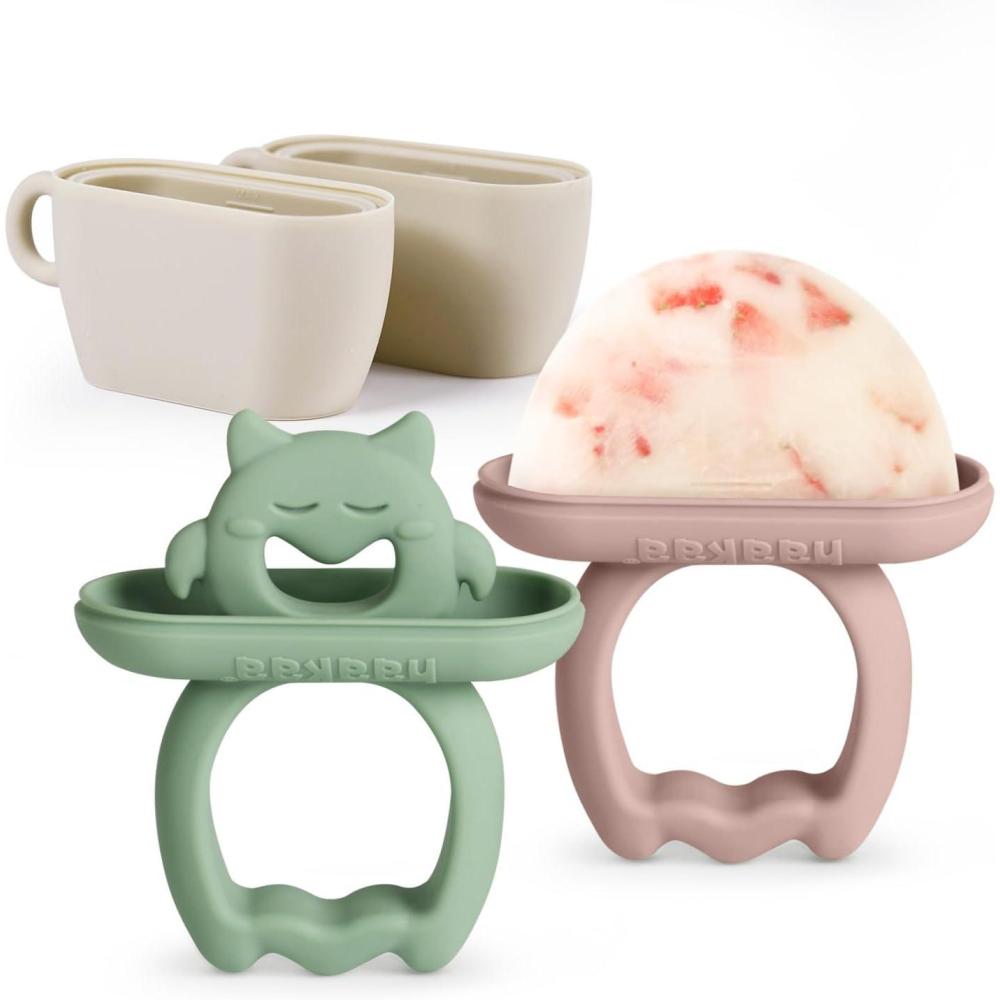 image:imageHaakaa Chilly Monster Breastmilk Popsicle Molds Silicone Popsicle Molds for Baby Teething Relief BPA Free Frozen Breast Milk Teether Popsicle Maker amp Ice Pop Molds for Infant 6m Blush Pea GreenBlush Pea Green