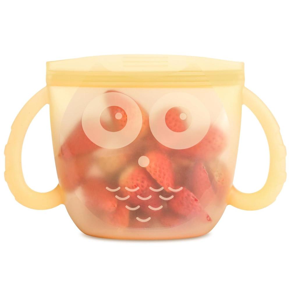 image:imageHaakaa Oscar Owl Baby Snack ContainerSilicone Travel Snack Pouch for ToddlersSpill Proof Toddler Snack Cup Reusable Snack Bags for Infant OnTheGoBPA Free Pea GreenBanana