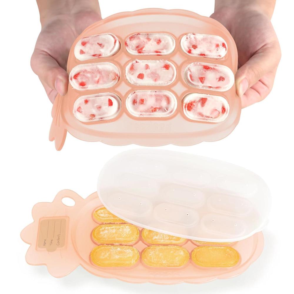 image:imageHaakaa Silicone Nibble Freezer Tray Breastmilk Popsicle Mold  Baby Fruit Food Feeder Tray  Baby Food Maker  Ice Cube Tray  4 Months Babies  BPA Free ApricotBlush