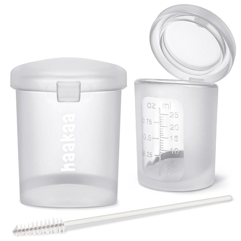 image:imagehaakaa Colostrum Collector Syringes for Breastmilk Collector for Breastfeeding Moms to Collect Store and Feed Colostrum 01oz4ml 2pcs2 Count Pack of 1Feeding Cup 25ml