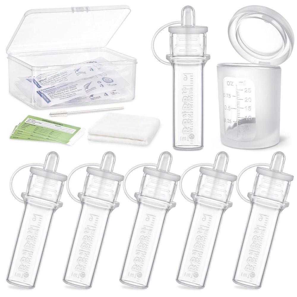 image:imagehaakaa Colostrum Collector Syringes for Breastmilk Collector for Breastfeeding Moms to Collect Store and Feed Colostrum 01oz4ml 2pcs6 Count Pack of 16ml Feeding Cup