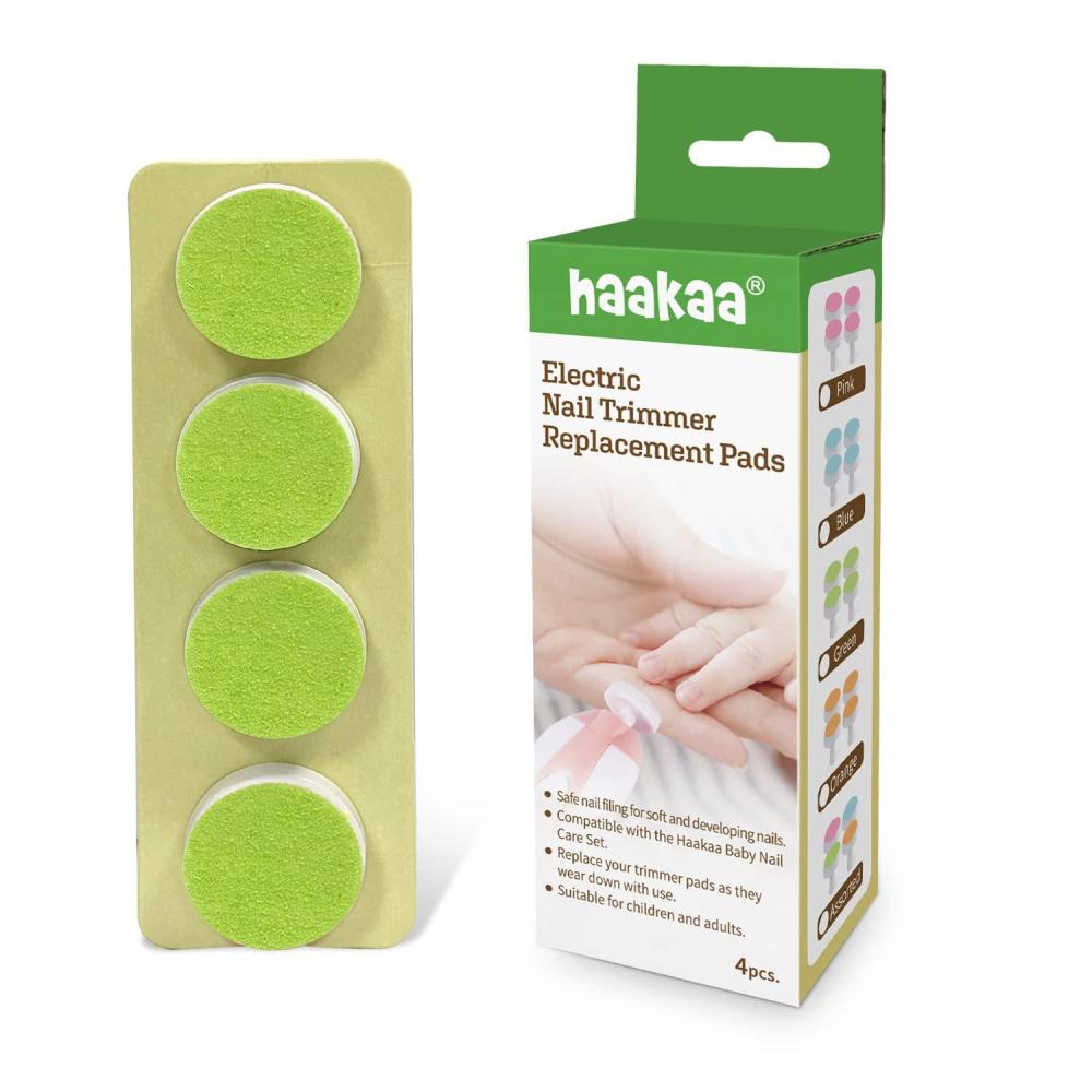 image:imagehaakaa Electric Nail Trimmer Replacement Pads Baby Nail Trimmer Heads for Standard Baby Nail File Suitable for 12Months OrangeGreen