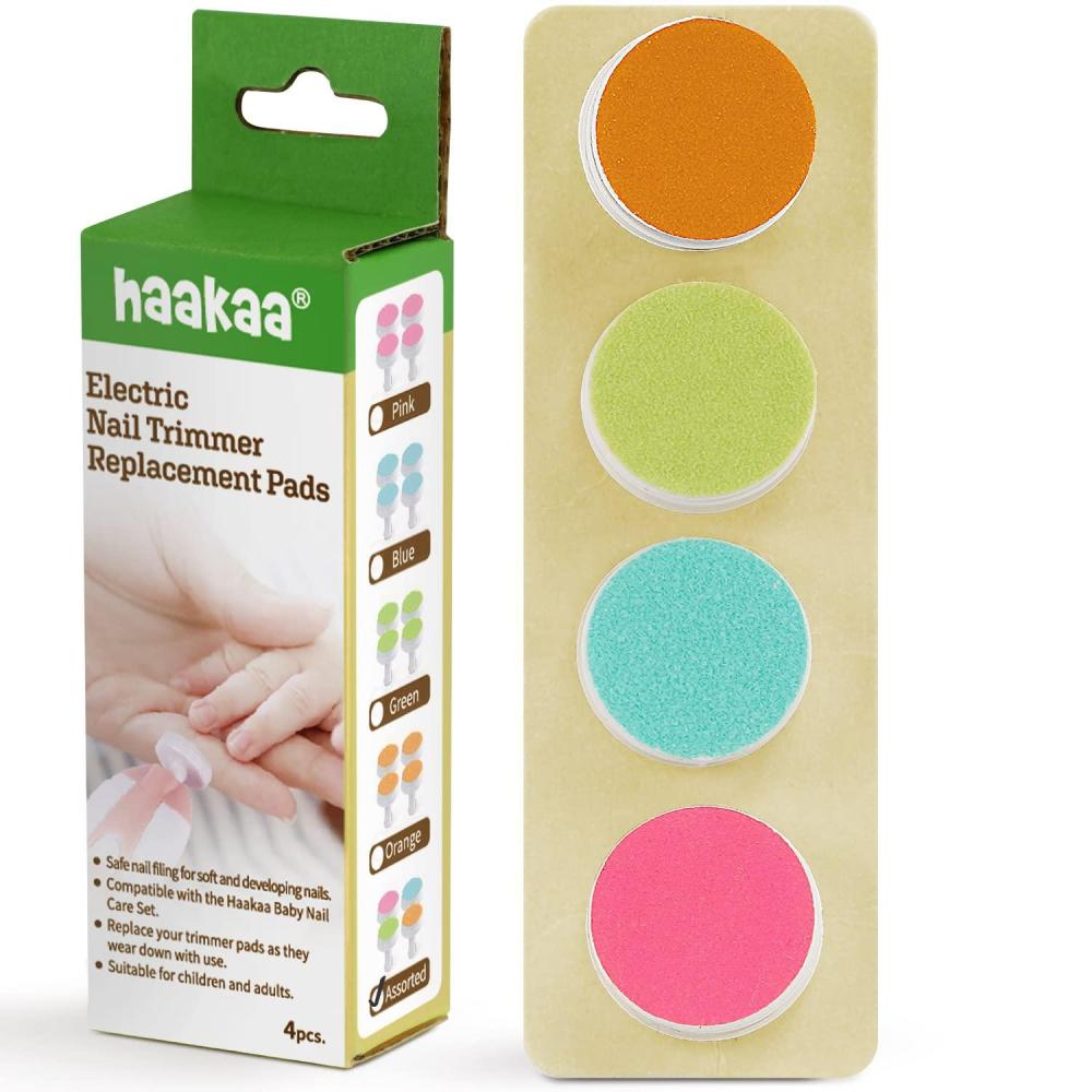 image:imagehaakaa Electric Nail Trimmer Replacement Pads Baby Nail Trimmer Heads for Standard Baby Nail File Suitable for 12Months OrangeMulti