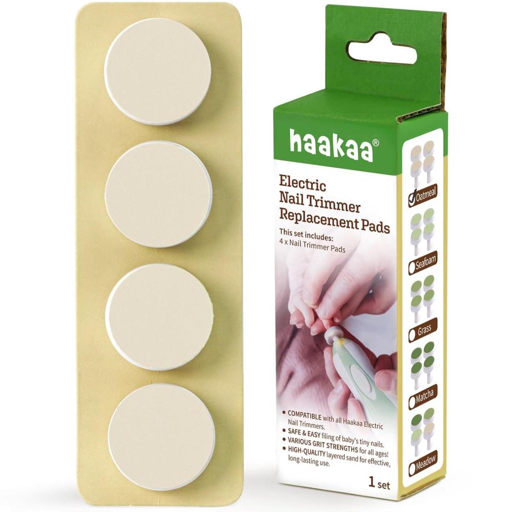 image:imagehaakaa Electric Nail Trimmer Replacement Pads Baby Nail Trimmer Heads for Standard Baby Nail File Suitable for 12Months OrangeOatmeal