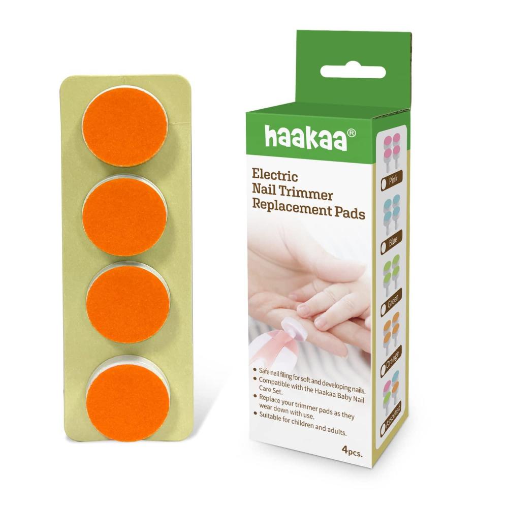 image:imagehaakaa Electric Nail Trimmer Replacement Pads Baby Nail Trimmer Heads for Standard Baby Nail File Suitable for 12Months OrangeOrange