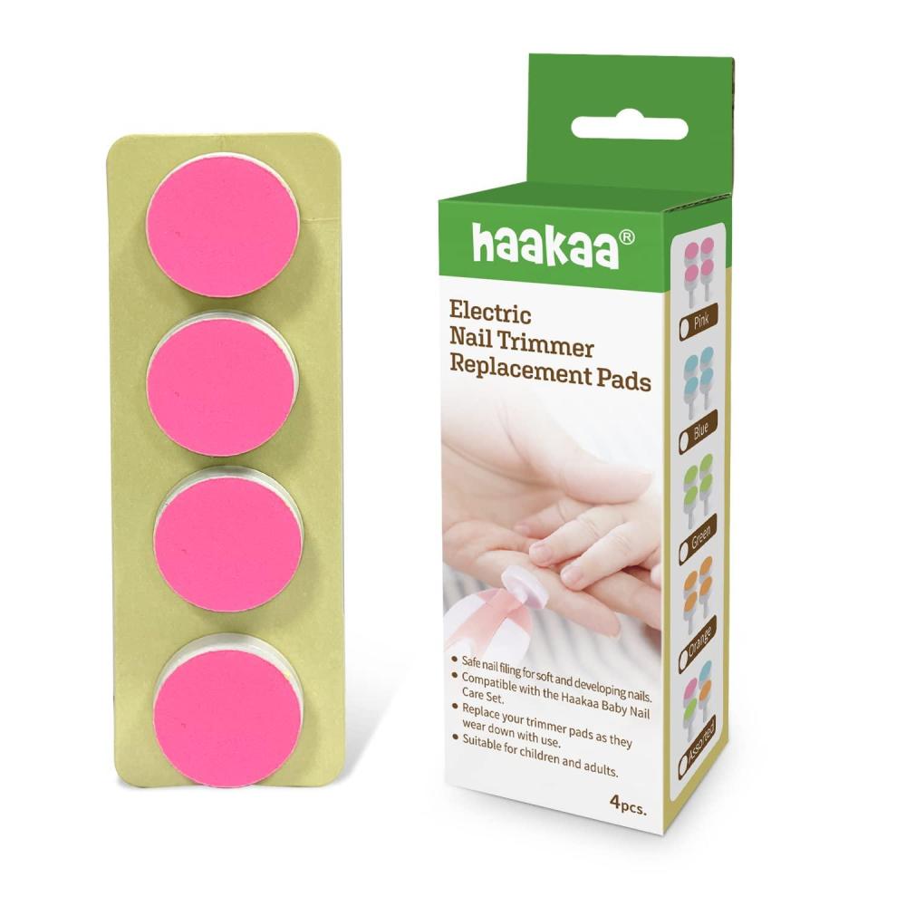 image:imagehaakaa Electric Nail Trimmer Replacement Pads Baby Nail Trimmer Heads for Standard Baby Nail File Suitable for 12Months OrangePink