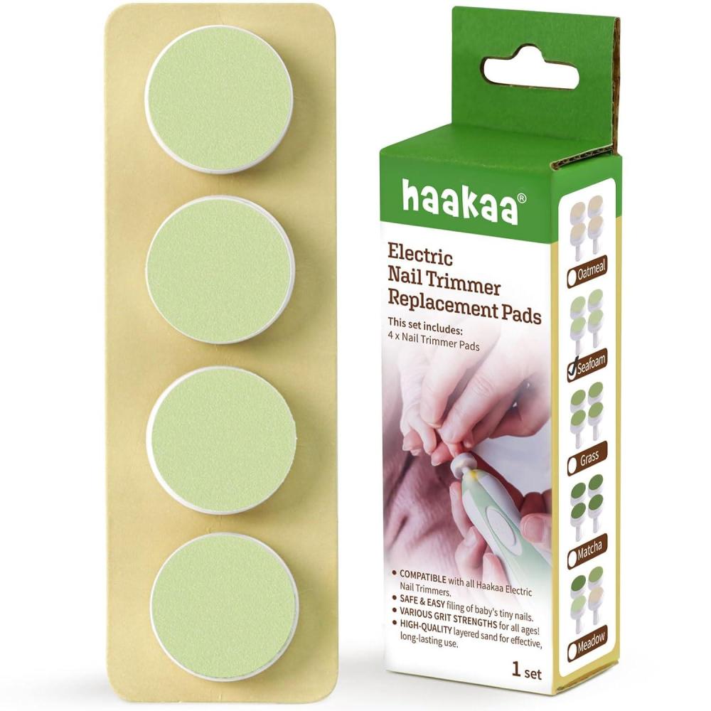 image:imagehaakaa Electric Nail Trimmer Replacement Pads Baby Nail Trimmer Heads for Standard Baby Nail File Suitable for 12Months OrangeSeafoam