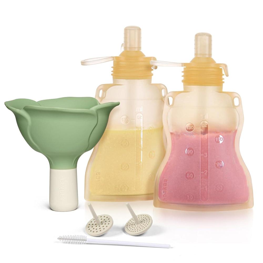 image:imagehaakaa Fill amp Go Yummy Pouch Flower Funnel Combo Pea Green Pouch 2pcs Spring Green FunnelBanana