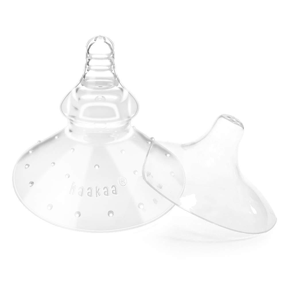 image:imagehaakaa Nipple Shields for Nursing Newborn Silicone Nippleshield for Breastfeeding with Carry Case Combo 2pc