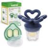 image:imageHaakaa Clover Baby Fruit Feeder Teether amp Mini Freezer Nibble Tray  BPAFree Silicone Breastmilk Popsicle Mold for Baby Teething Relief amp SelfFeeding 4M Pea GreenSteel Blue
