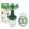 image:imageHaakaa Flower Baby Fresh Fruit Food Feeder with Mini Freezer Nibble Tray Breastmilk Popsicle Mold for Baby Cooling Relief Food Grade Silicone Baby Mesh Feeder for Infants 4M PeaGreenPeaGreen