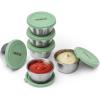 image:imagehaakaa 6 Pack Small Salad Dressing Container To Go 118 oz Leakproof Condiment Containers with Silicone Lids Reusable Stainless Steel Sauce Cups for Lunch Box Meal Prep amp Travel