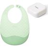 image:imagehaakaa Lightweight Silicone Pocket Bib  UltraLight amp Foldable Travel Silicone Baby Bibs with Deep Food Catcher Pocket Adjustable Waterproof Design Baby Feeding Essentials