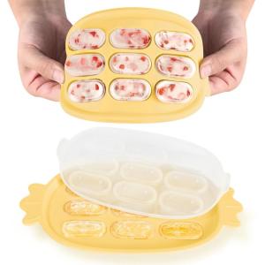 Haakaa Baby Popsicle Mold – Baby Food Maker & Breastmilk Teething Freezer Tray – BPA Free Silicone-Green(Banana)