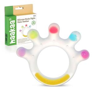 Haakaa Dinky Digits Palm Teether, Baby Teething Toys, Food Grade Silicone Teethers for Babies 0-6 Months/6-12 Months, BPA Free Teething Relief Baby Chew Toys(Dinky Digits Palm)
