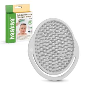 haakaa Baby Cradle Cap Brush – Soft Cradle Cap Comb| Hair Scalp Massager, Soft Bristles for Newborns & Toddlers,Ideal Baby Shower Gifts for Mum – 1pk(Grey)