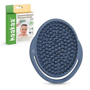 haakaa Baby Cradle Cap Brush – Soft Cradle Cap Comb| Hair Scalp Massager, Soft Bristles for Newborns & Toddlers,Ideal Baby Shower Gifts for Mum – 1pk(Steel Blue)
