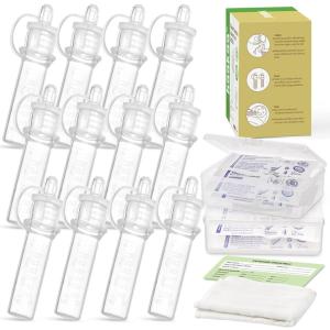 haakaa Colostrum Collector Syringes for Breastmilk Collector for Breastfeeding Moms to Collect Store and Feed Colostrum, 0.1oz/4ml, 2pcs(12 Count (Pack of 1))