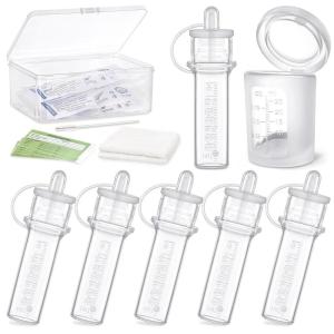 haakaa Colostrum Collector Syringes for Breastmilk Collector for Breastfeeding Moms to Collect Store and Feed Colostrum, 0.1oz/4ml, 2pcs(6 Count (Pack of 1)-6ml + Feeding Cup)