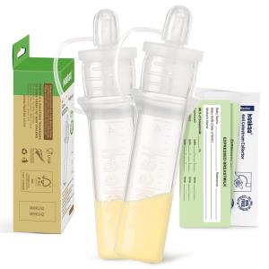 haakaa Colostrum Collector with Storage Case Set, Included 1 pc Reusable Cotton Wipe and Storage Box (0.1oz/4ml, 6 pcs)(2 Count (Pack of 1))