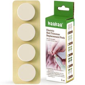 haakaa Electric Nail Trimmer Replacement Pads Baby Nail Trimmer Heads for Standard Baby Nail File, Suitable for 12+Months, Orange(Oatmeal)