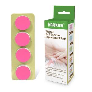 haakaa Electric Nail Trimmer Replacement Pads Baby Nail Trimmer Heads for Standard Baby Nail File, Suitable for 12+Months, Orange(Pink)