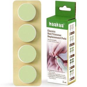 haakaa Electric Nail Trimmer Replacement Pads Baby Nail Trimmer Heads for Standard Baby Nail File, Suitable for 12+Months, Orange(Seafoam)