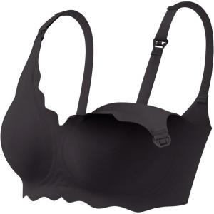 haakaa Nursing Bras for Breastfeeding, Ultra-Comfort Seamless Maternity Bra with Jelly-Strip Support(Deep Grey)