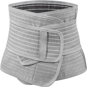 haakaa Postpartum Belly Band, Support Back & Abdomen, Help Natural Delivery & C Section Recovery,Natural Latex,One Size(Grey)