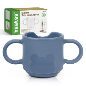 haakaa Silicone Toddler Cups, BPA Free Drop-proof Training Cups for Baby 6 Months+, 5 Ounce(Bluestone)