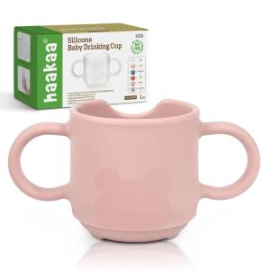 haakaa Silicone Toddler Cups, BPA Free Drop-proof Training Cups for Baby 6 Months+, 5 Ounce(Blush)