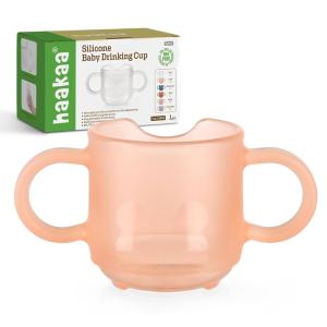 haakaa Silicone Toddler Cups, BPA Free Drop-proof Training Cups for Baby 6 Months+, 5 Ounce(Coral)