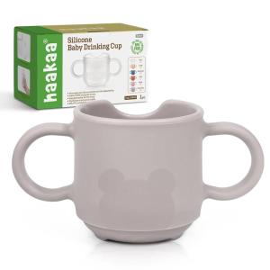 haakaa Silicone Toddler Cups, BPA Free Drop-proof Training Cups for Baby 6 Months+, 5 Ounce(Gray)
