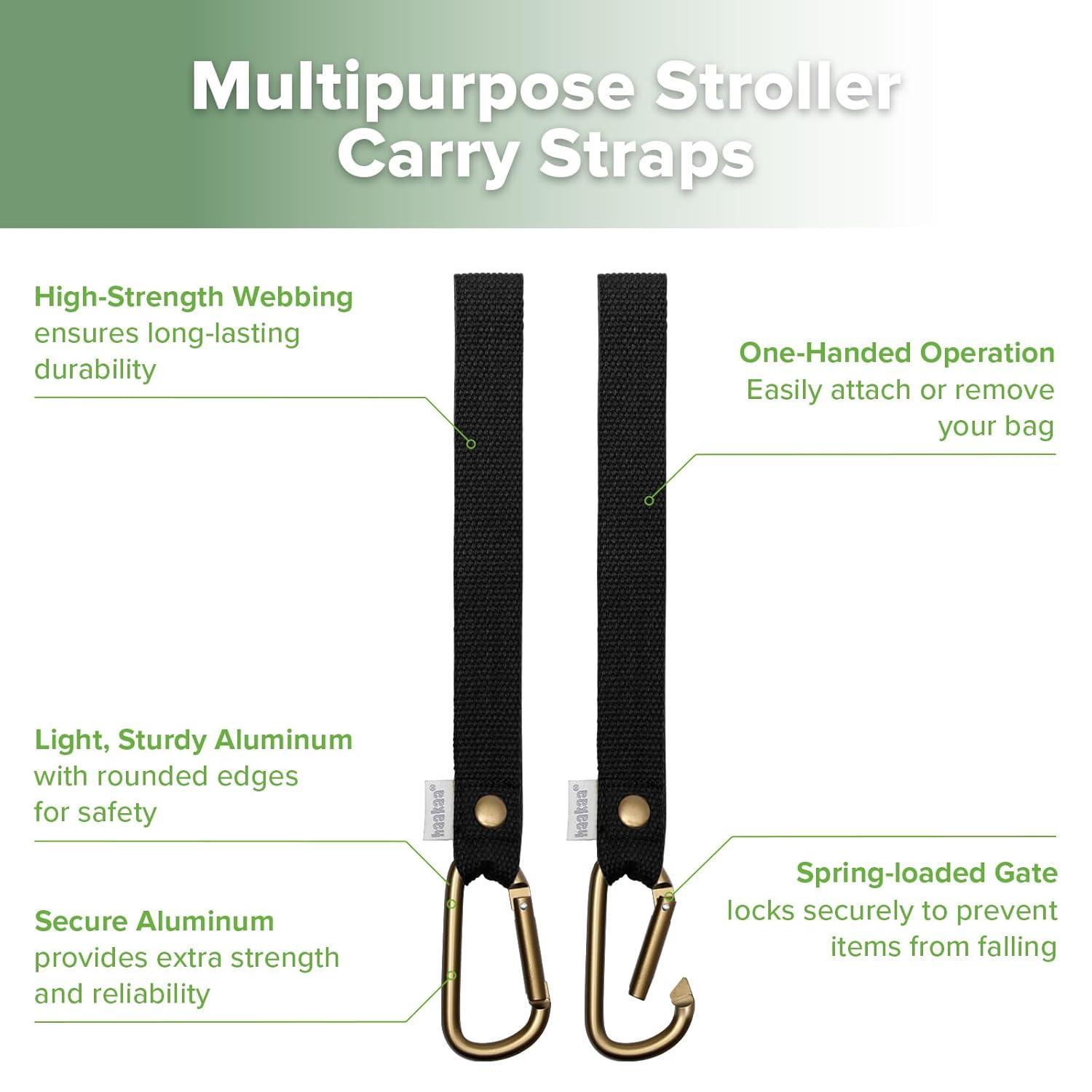 image:imagehaakaa Baby Stroller Hooks for BagsUniversal Stroller Clips and Hooks NonSlip with OneHand Opening Multipurpose Stroller Straps for Diaper Bags Backpacks Bikes amp Shopping Carts Black 2 PackBlack