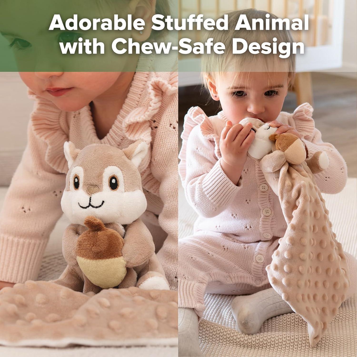 image:imagehaakaa Bunny Baby Security Blanket Ultra Silky SkinFriendly Loveys for Babies Snuggle Soft Baby Toy Stuffed Animals Essentials for Newborn Boys and GirlsSquirrel