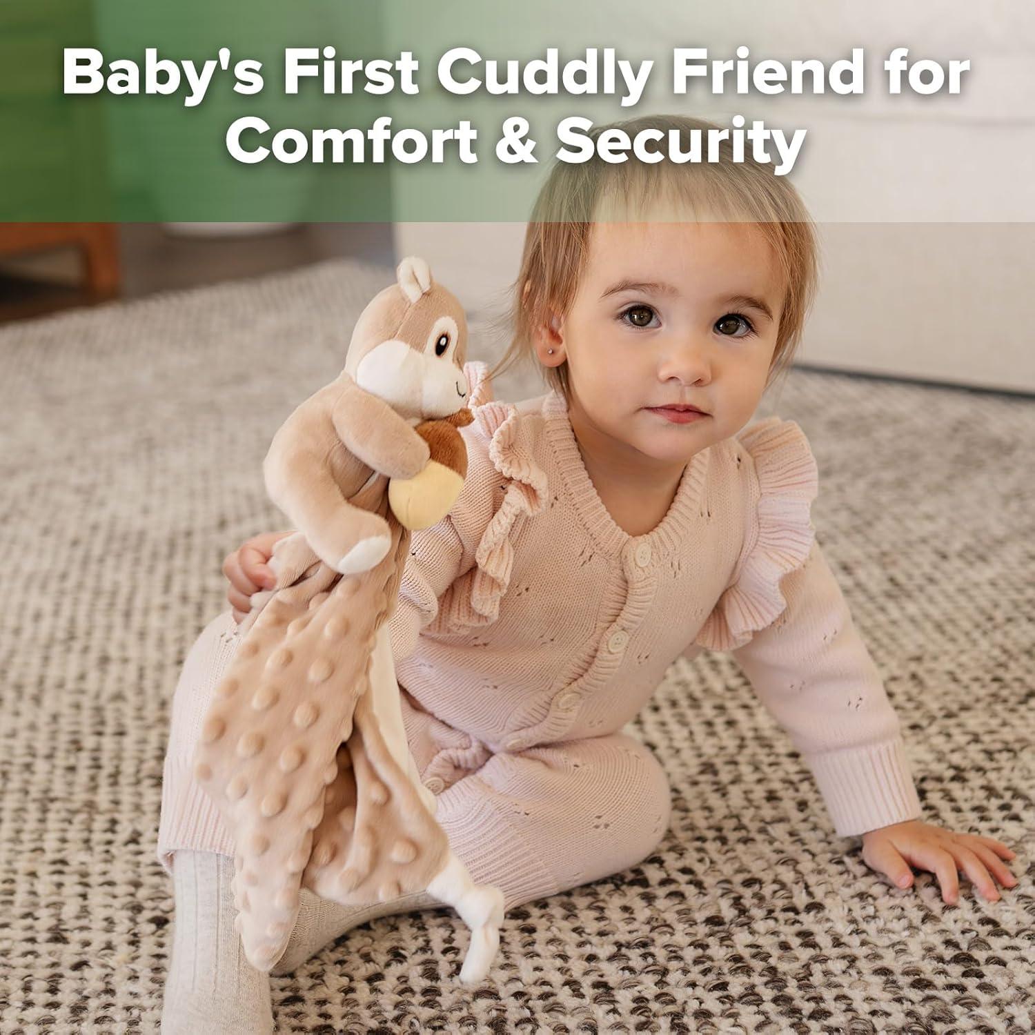 image:imagehaakaa Bunny Baby Security Blanket Ultra Silky SkinFriendly Loveys for Babies Snuggle Soft Baby Toy Stuffed Animals Essentials for Newborn Boys and GirlsSquirrel
