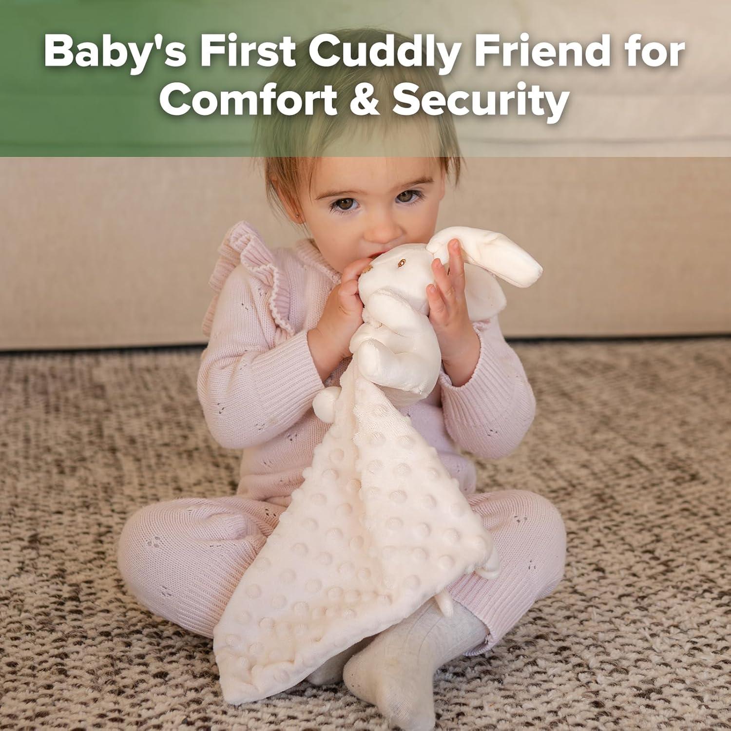 image:imagehaakaa Bunny Baby Security Blanket Ultra Silky SkinFriendly Loveys for Babies Snuggle Soft Baby Toy Stuffed Animals Essentials for Newborn Boys and GirlsBunny