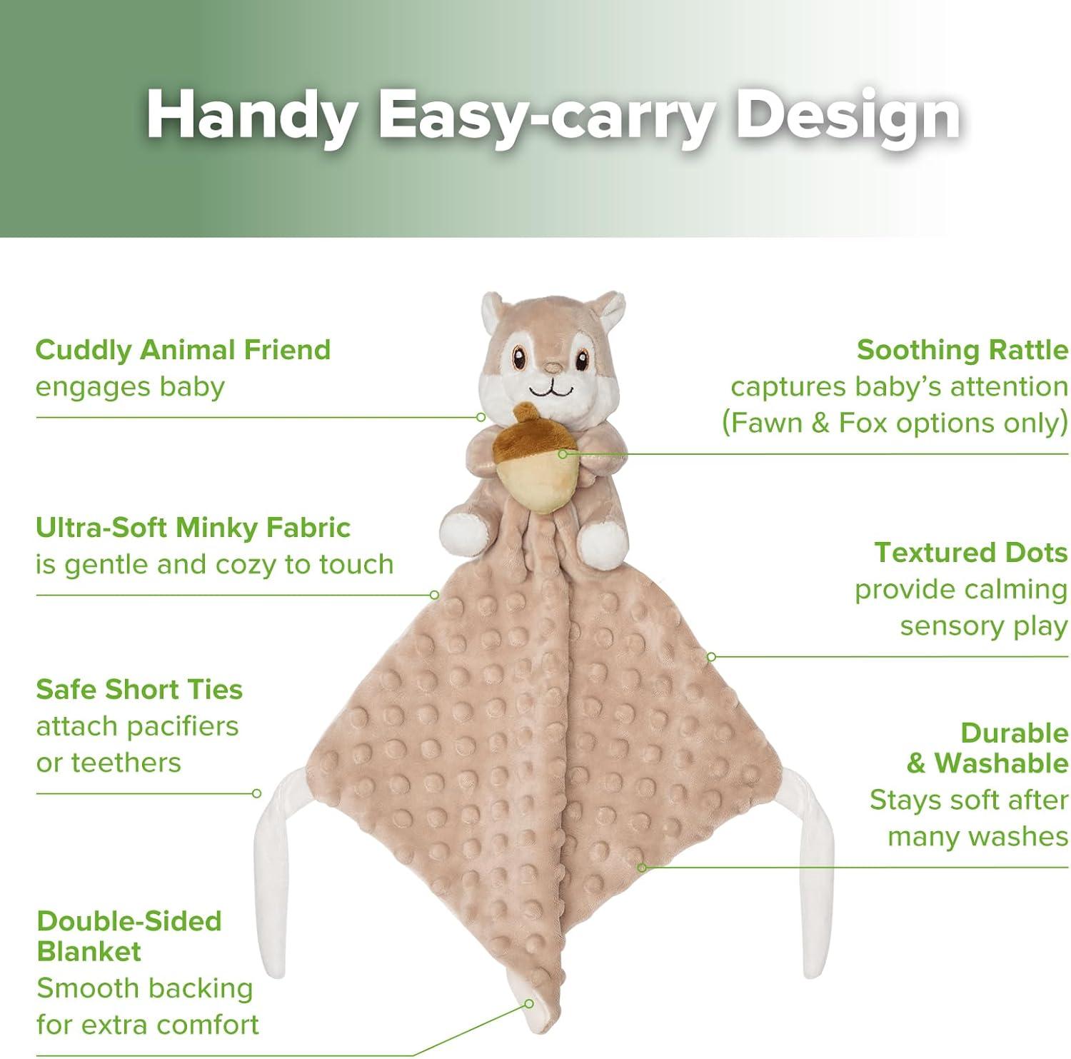 image:imagehaakaa Bunny Baby Security Blanket Ultra Silky SkinFriendly Loveys for Babies Snuggle Soft Baby Toy Stuffed Animals Essentials for Newborn Boys and GirlsSquirrel