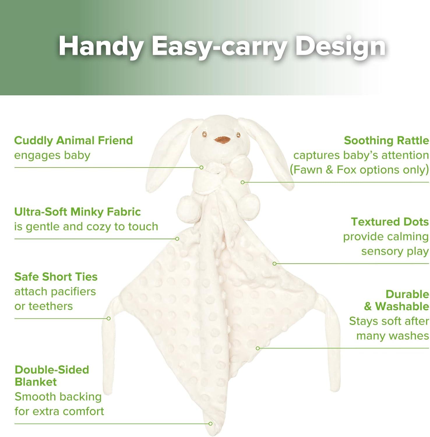 image:imagehaakaa Bunny Baby Security Blanket Ultra Silky SkinFriendly Loveys for Babies Snuggle Soft Baby Toy Stuffed Animals Essentials for Newborn Boys and GirlsBunny