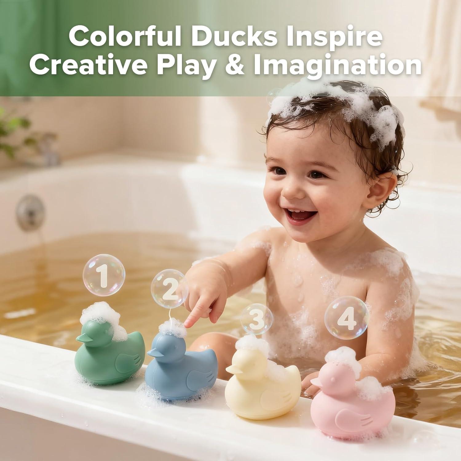 image:imagehaakaa Ocean Squirter Baby Bath Toy Mold Free Food Grade Silicone Bathtub Squirt Toys for Toddler 13 BPAFree Squeeze Floating Bath Tub Toys for Babies amp Infant 612 MonthsDinky Ducks