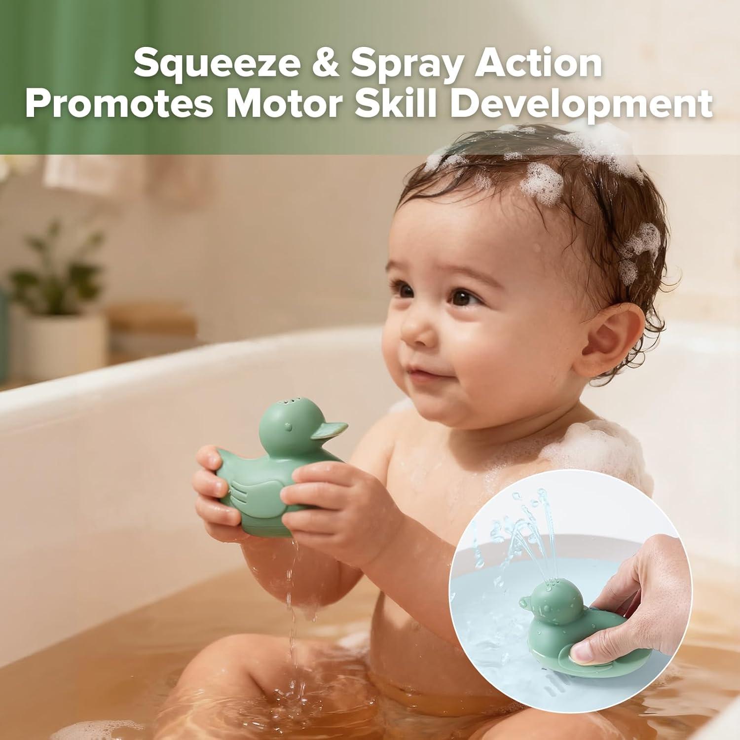 image:imagehaakaa Ocean Squirter Baby Bath Toy Mold Free Food Grade Silicone Bathtub Squirt Toys for Toddler 13 BPAFree Squeeze Floating Bath Tub Toys for Babies amp Infant 612 MonthsDinky Ducks
