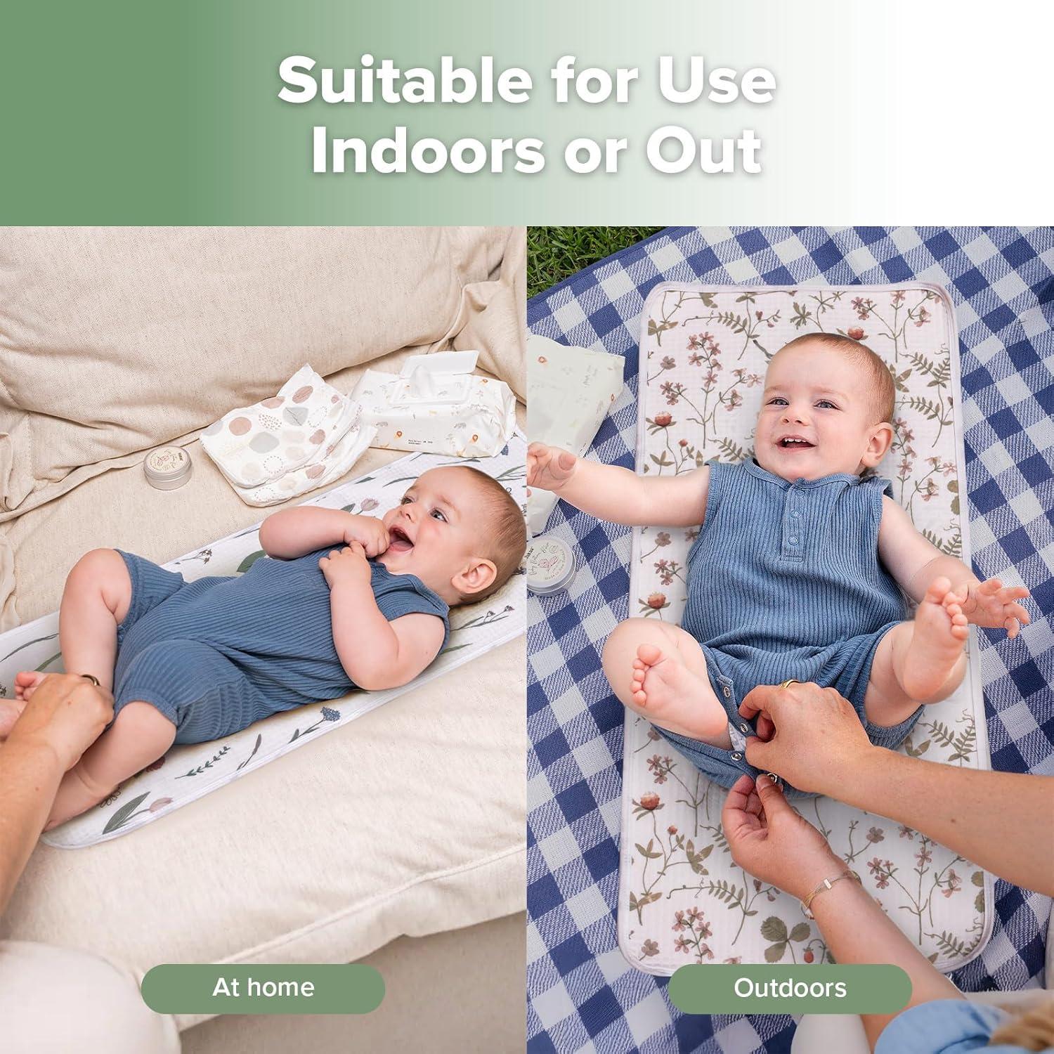 image:imagehaakaa Waterproof Changing Pad Liners 100 Cotton Soft amp Breathable 2pcs 13 x 275 Garden FlowCheckered DaysHoney BlossomVintage Garden