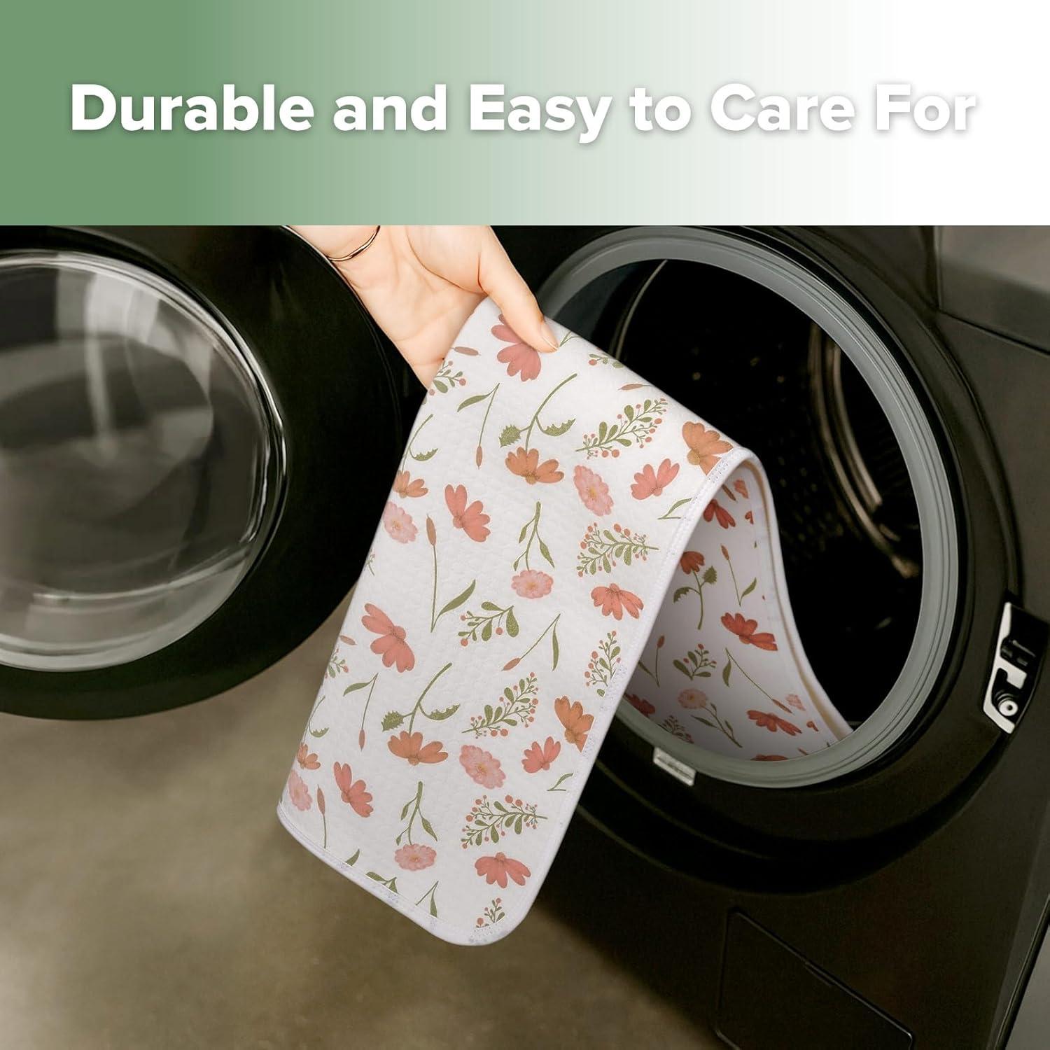image:imagehaakaa Waterproof Changing Pad Liners 100 Cotton Soft amp Breathable 2pcs 13 x 275 Garden FlowCheckered DaysVelvet BloomLove Leaves